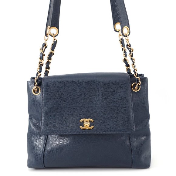 CHANEL Blue Logo Shoulder Bag - Picture 1 of 16